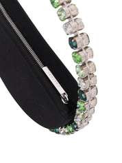 Eternity round stone-encrusted hotfix clutch