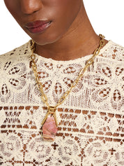 Portal necklace rhodonite