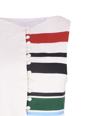Round neckline relaxed fit vest
