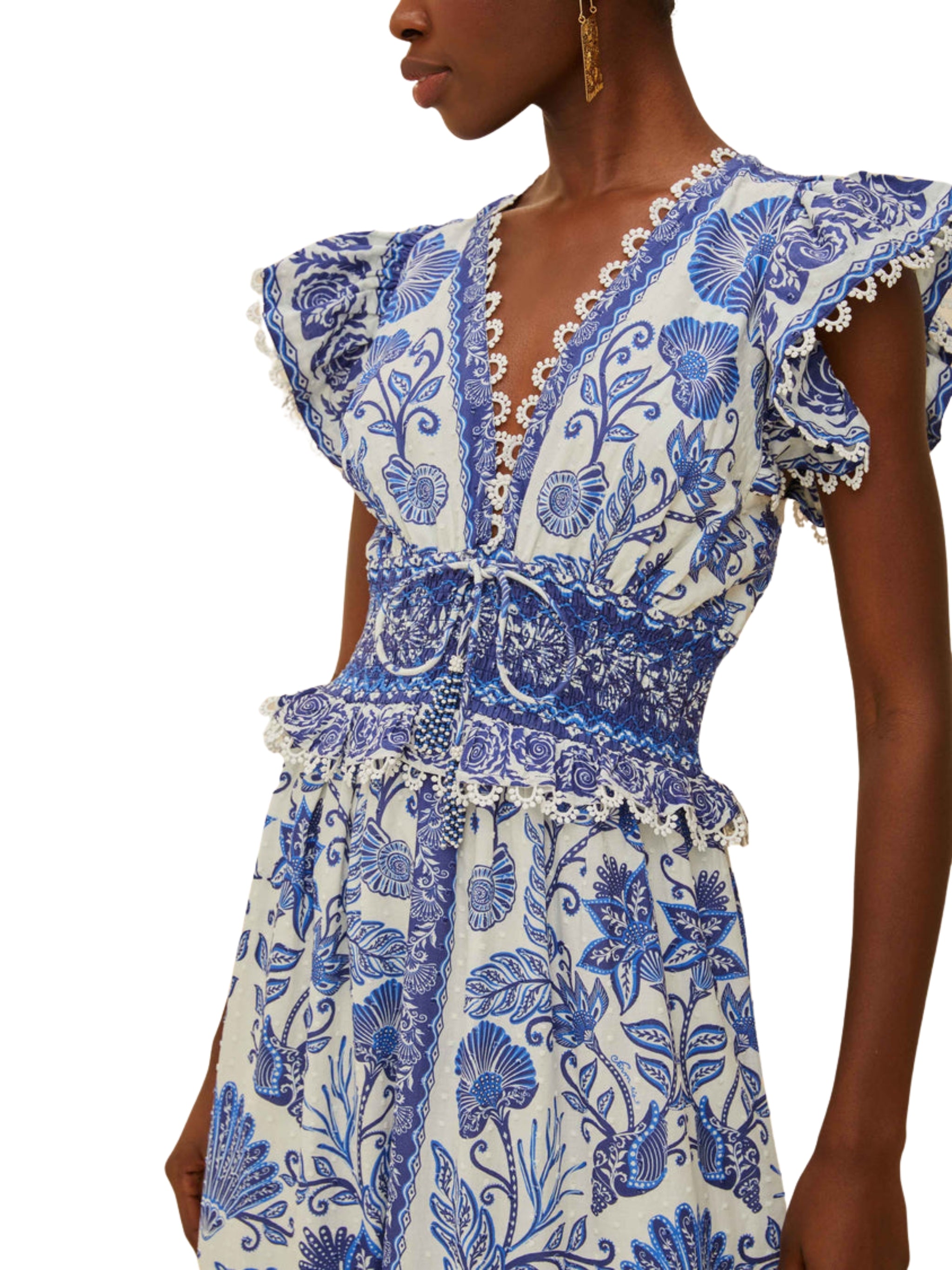 SHELL GARDEN OFF-WHITE MAXI DRESS