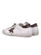 Super star leather upper suede toe and tongue glitter star and heel