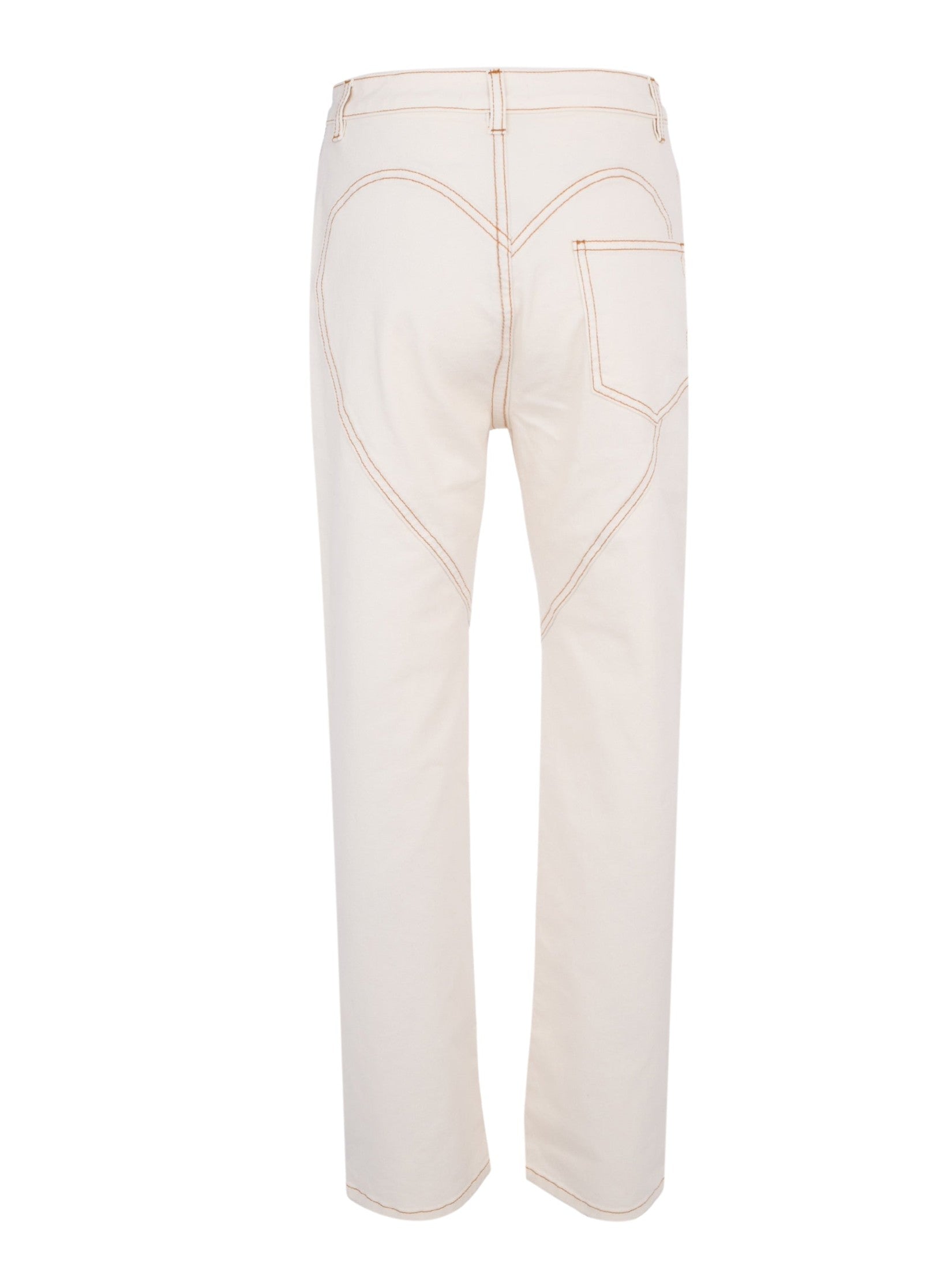 Crystal grommet straight leg jean