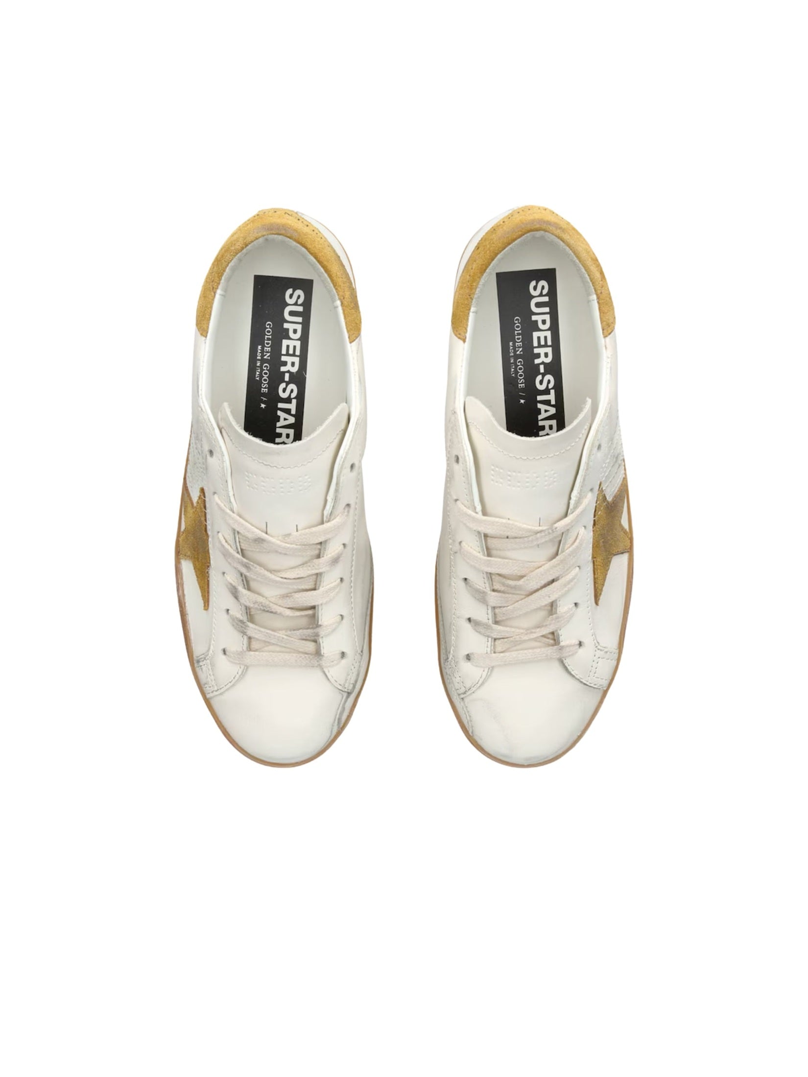 Super star leather upper toe and tongue suede star and heel