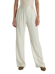 PINSTRIPE STRAIGHT-LEG TROUSERS