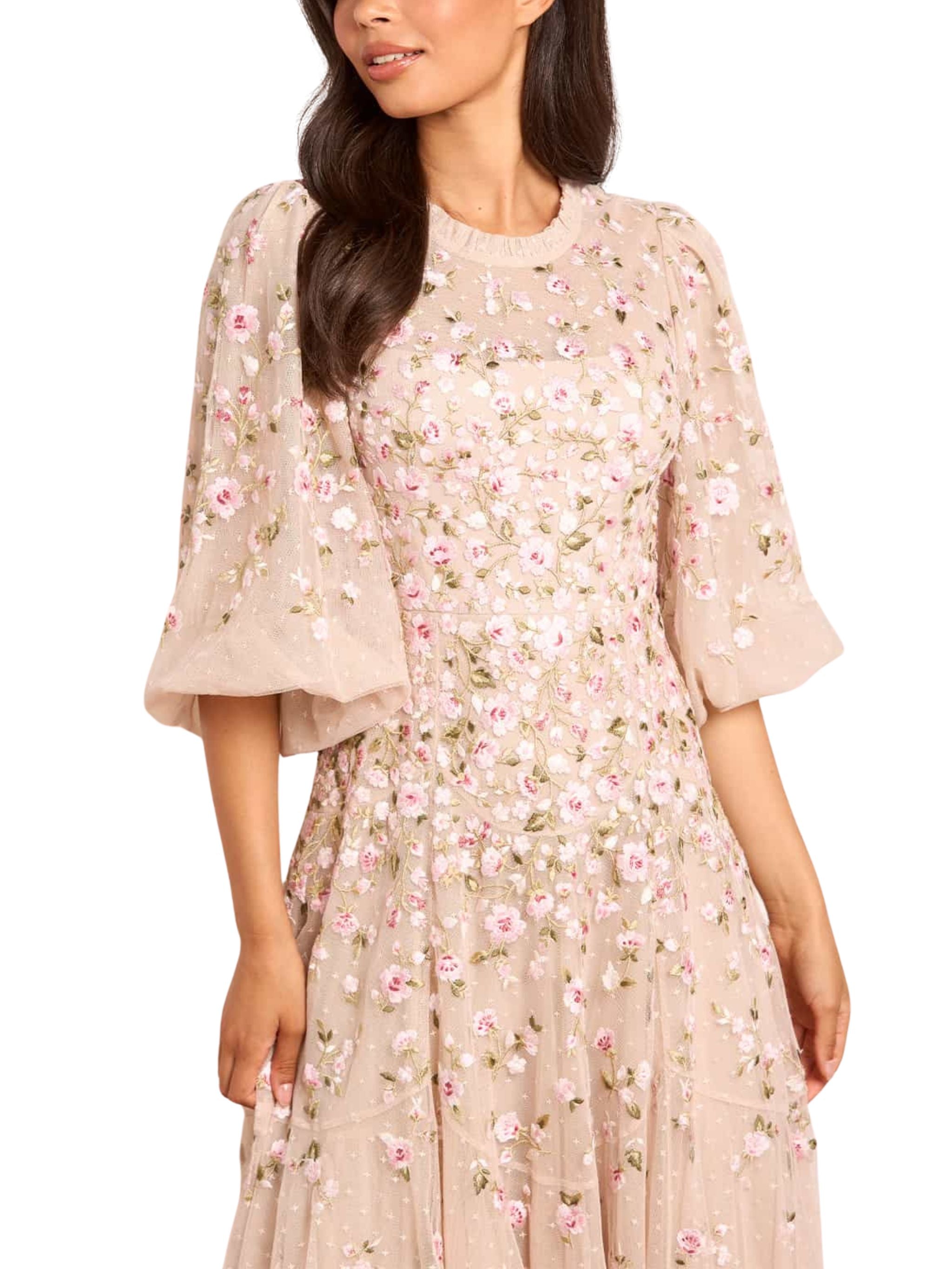 SYLVIA ROSE ROUND NECK ANKLE GOWN