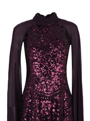 Chandelier cape ankle gown