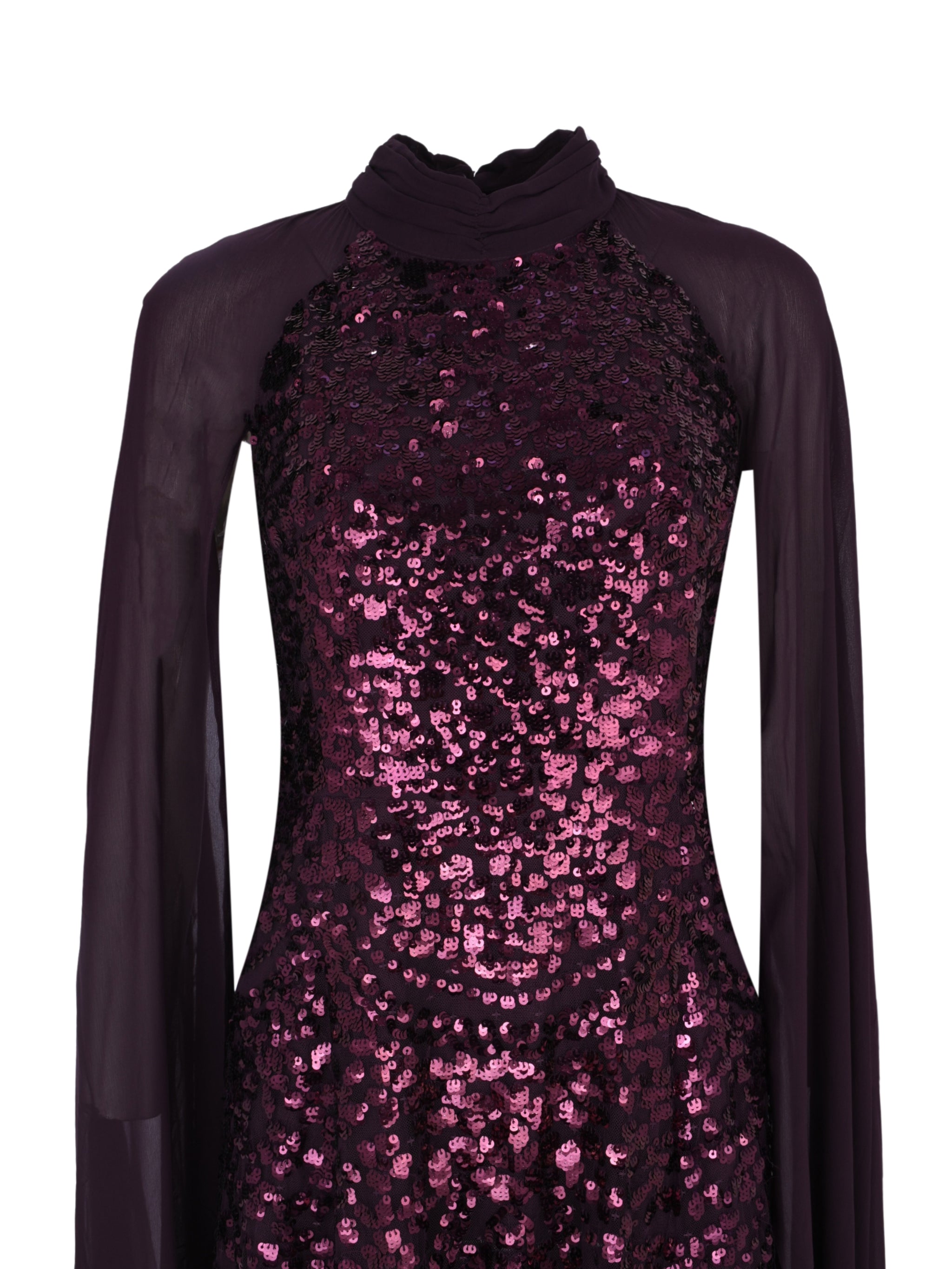 Chandelier cape ankle gown