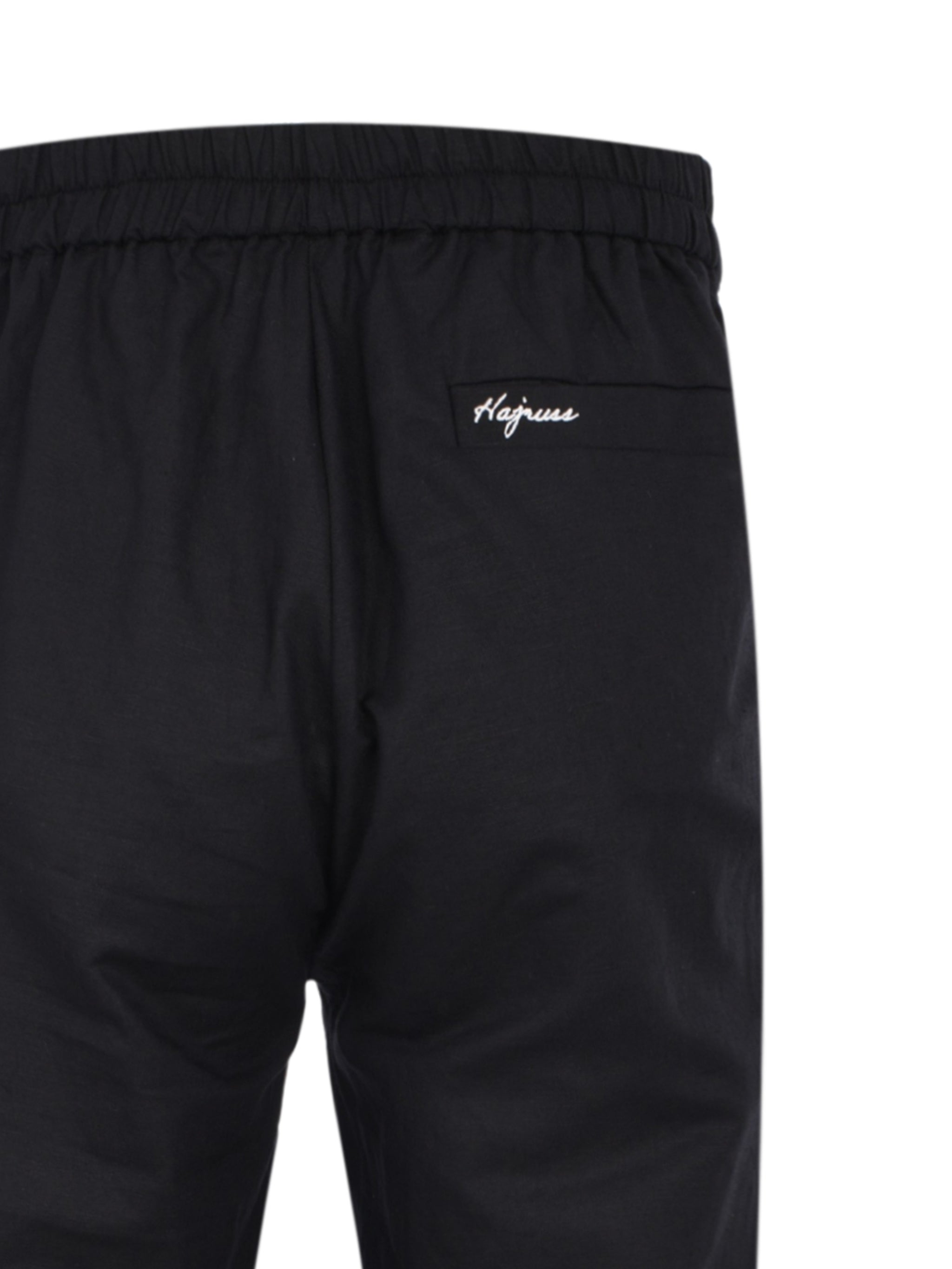 LINEN BLACK PANT (LOGO BACK POCKET)
