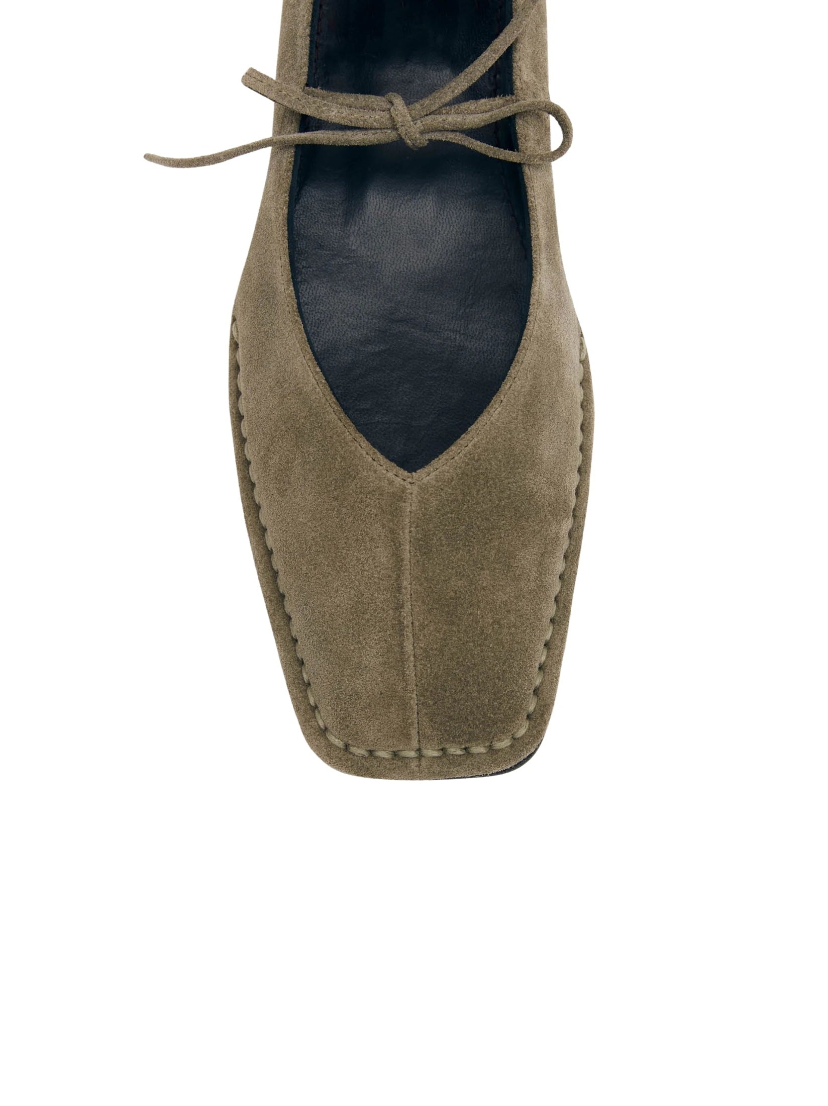 Sway suede khaki leather ballet flats