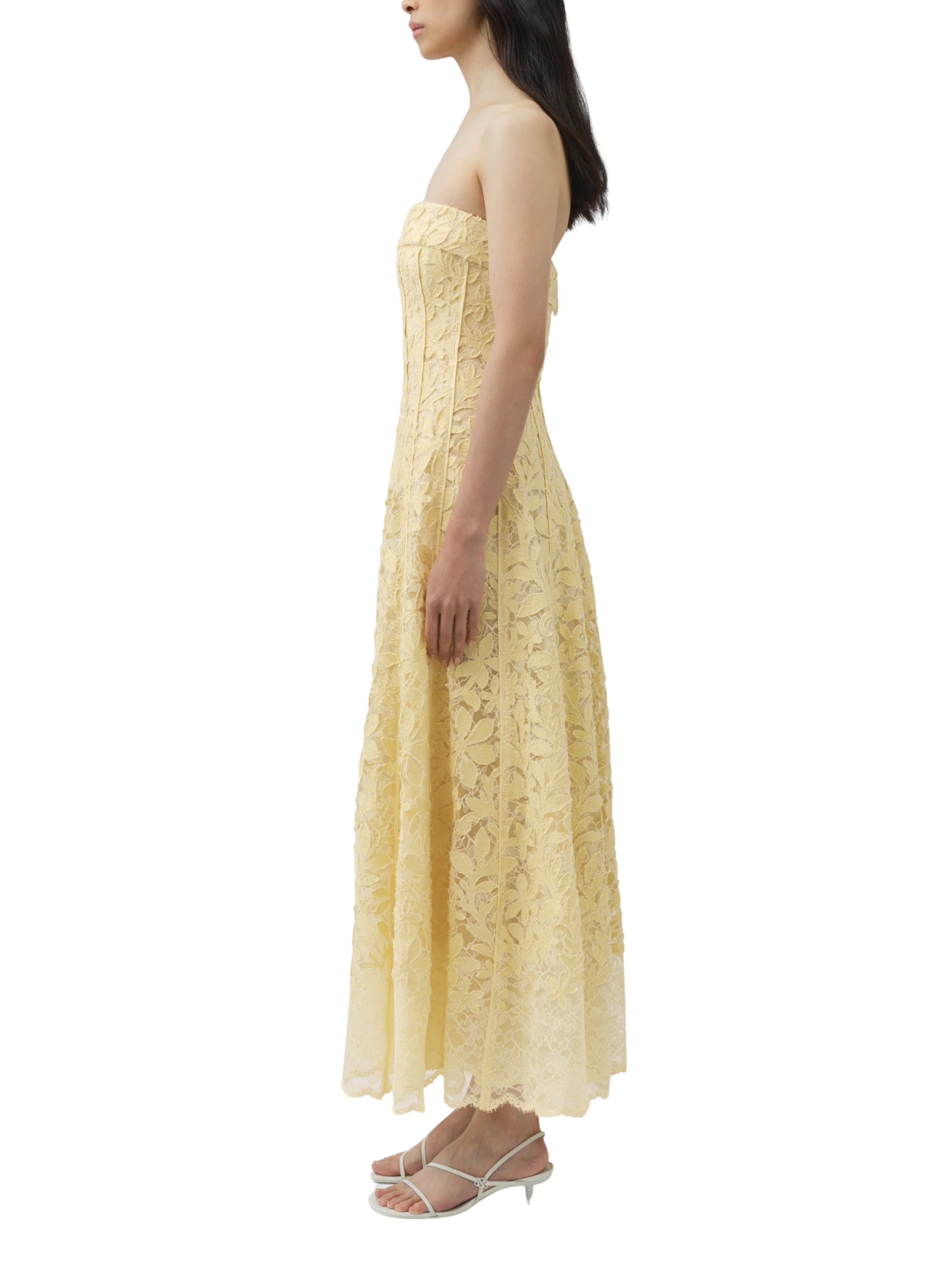 Imogen cotton lace bustier midi dress