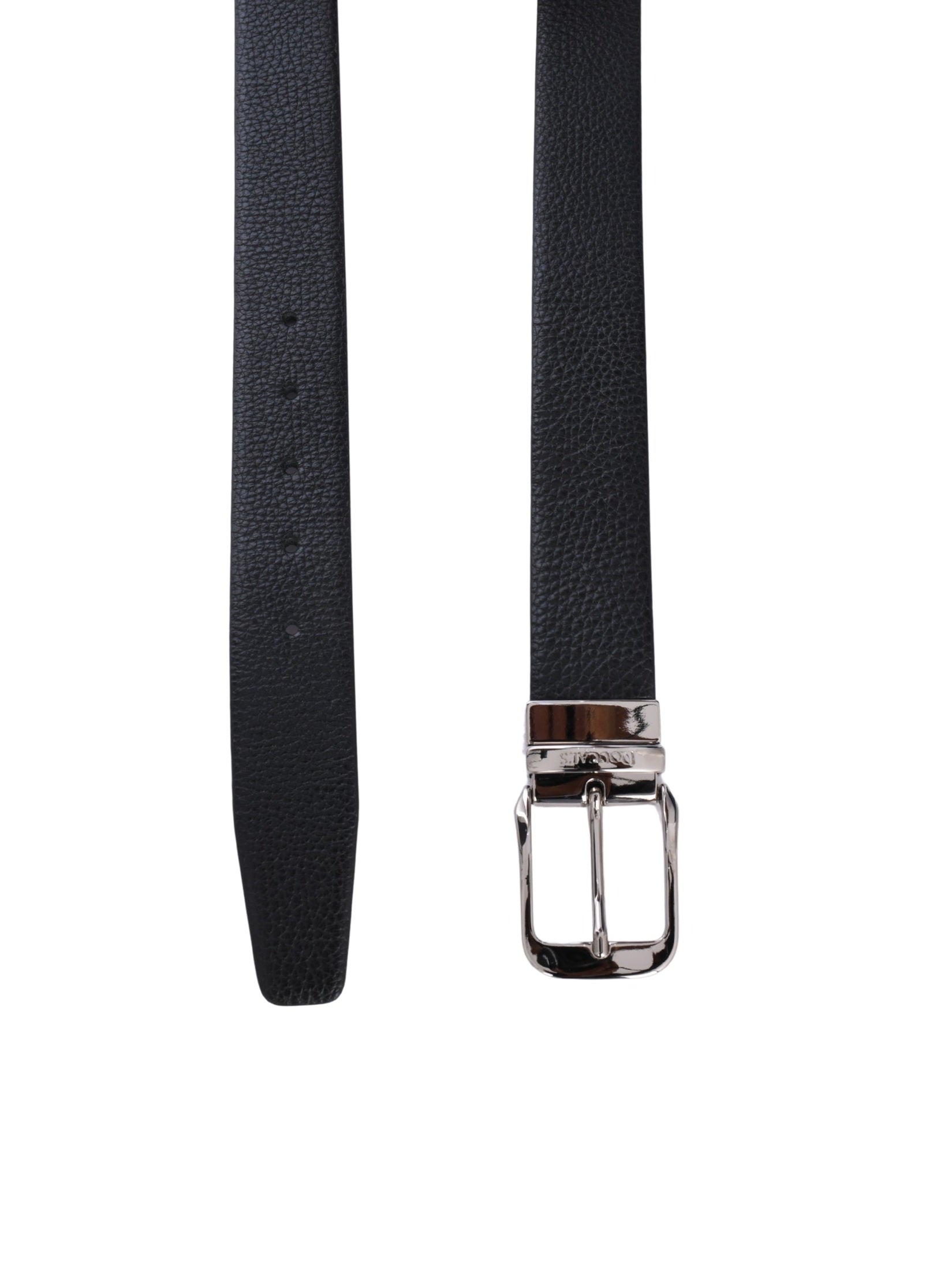 Cintura da 35 double senza cuciture katay nero+nikel lucido