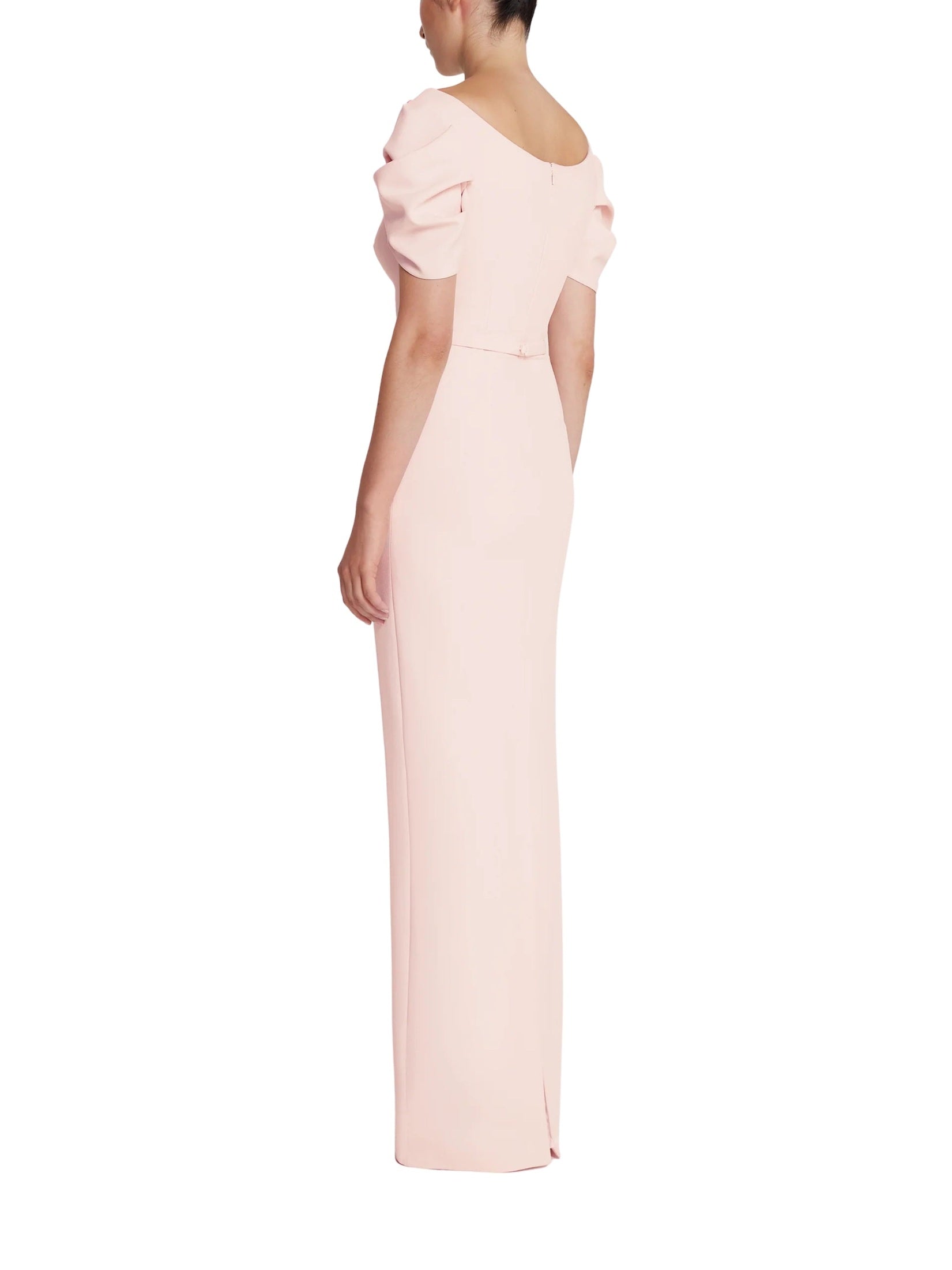 Vanna Long Dress in Pale Pink with Gold