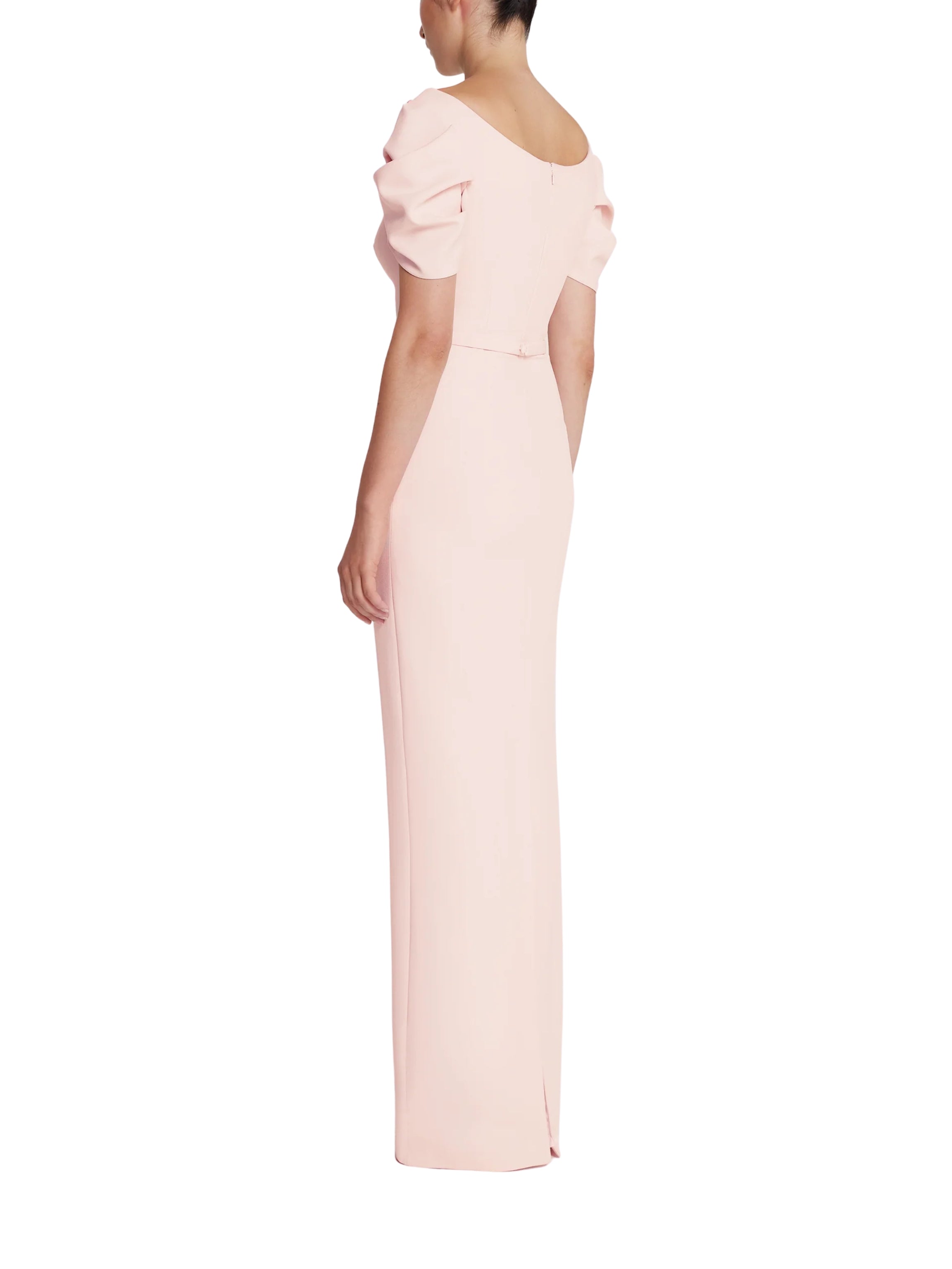 Vanna Long Dress in Pale Pink with Gold