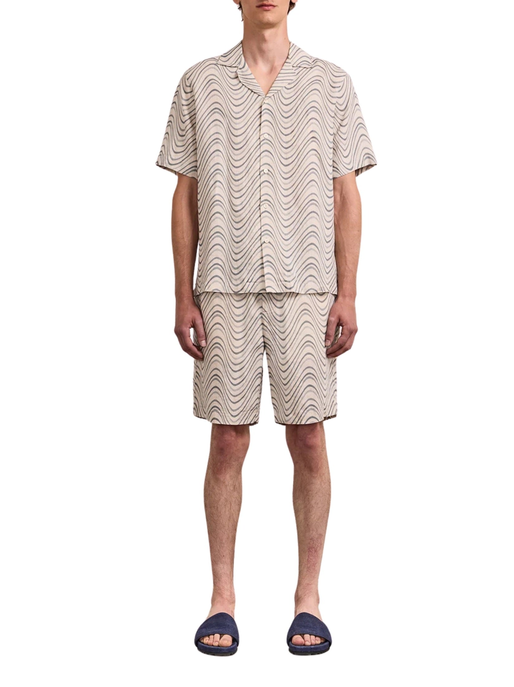 Felipe linen short fibra print
