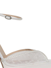 Katy platform 140 white lace pearl