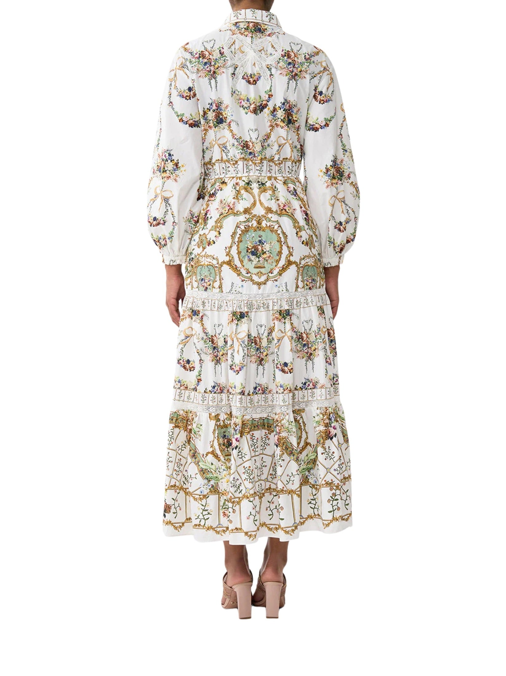 Tiered long shirt dress