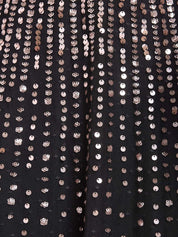 MOONLIGHT SEQUIN CAPE SLEEVE ANKLE GOWN