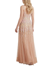 Versailles ditsy cowl neck gown
