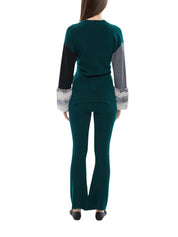 THE TIE DETAIL CUFF CARDIGAN IN EMERALD, STORM AND BLACK
