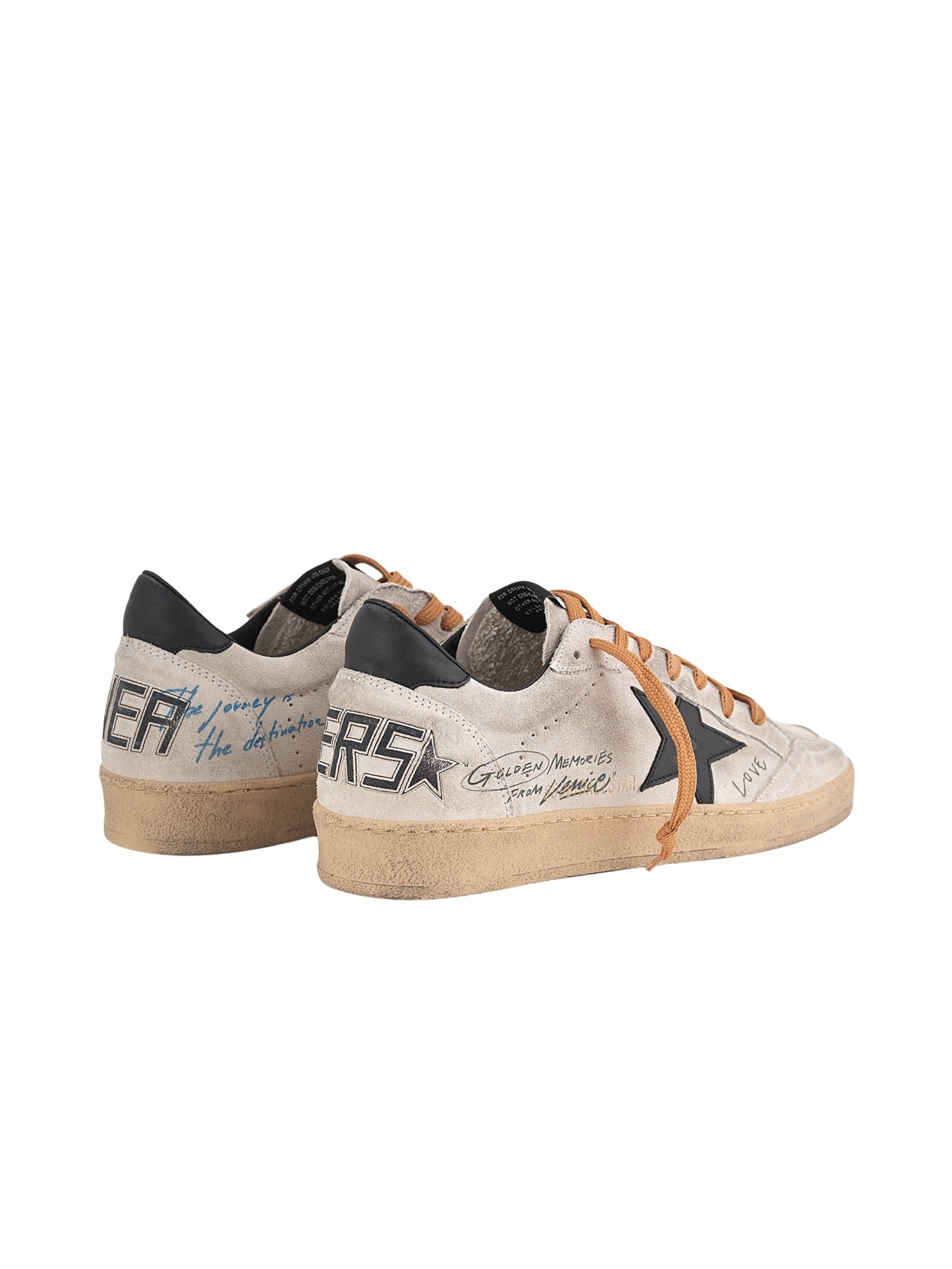 Ballstar suede upper toe tongue and spur leather star and heel