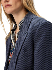Single-breasted blazer with zigzag pattern