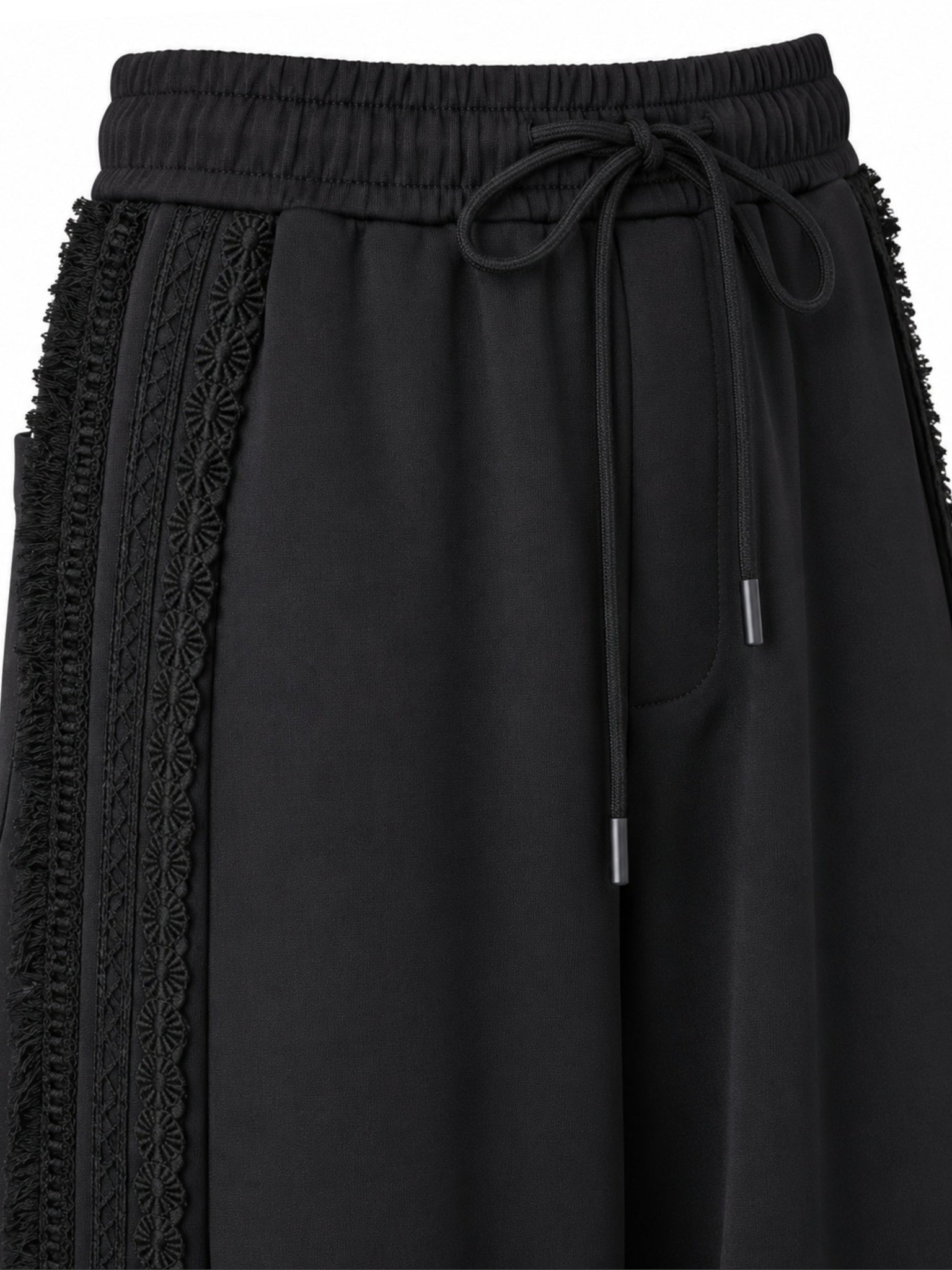 Multi lace trim one tuck track pants