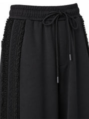 Multi lace trim one tuck track pants