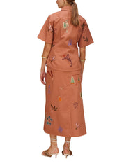 Dusty embroidered fitted shirt