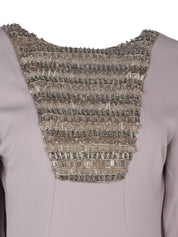 Hand embroiderd chest long sleeves off shoulder dress full cover modest dress fish cutpleated back