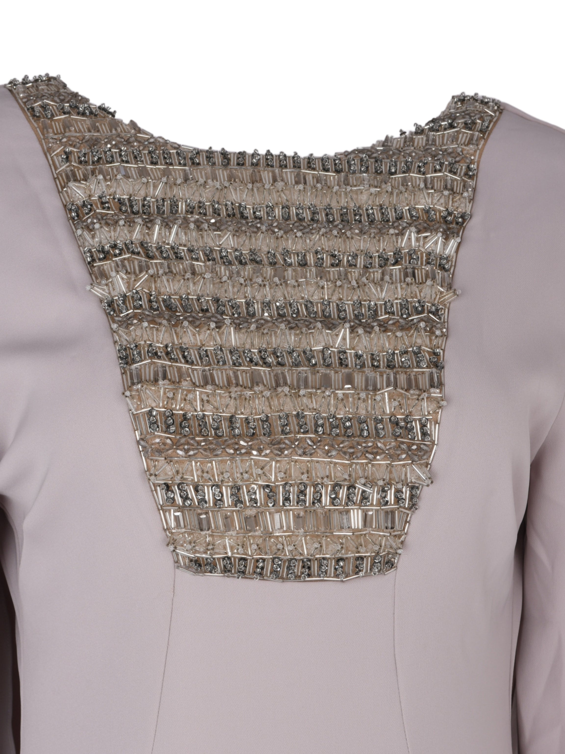 Hand embroiderd chest long sleeves off shoulder dress full cover modest dress fish cutpleated back