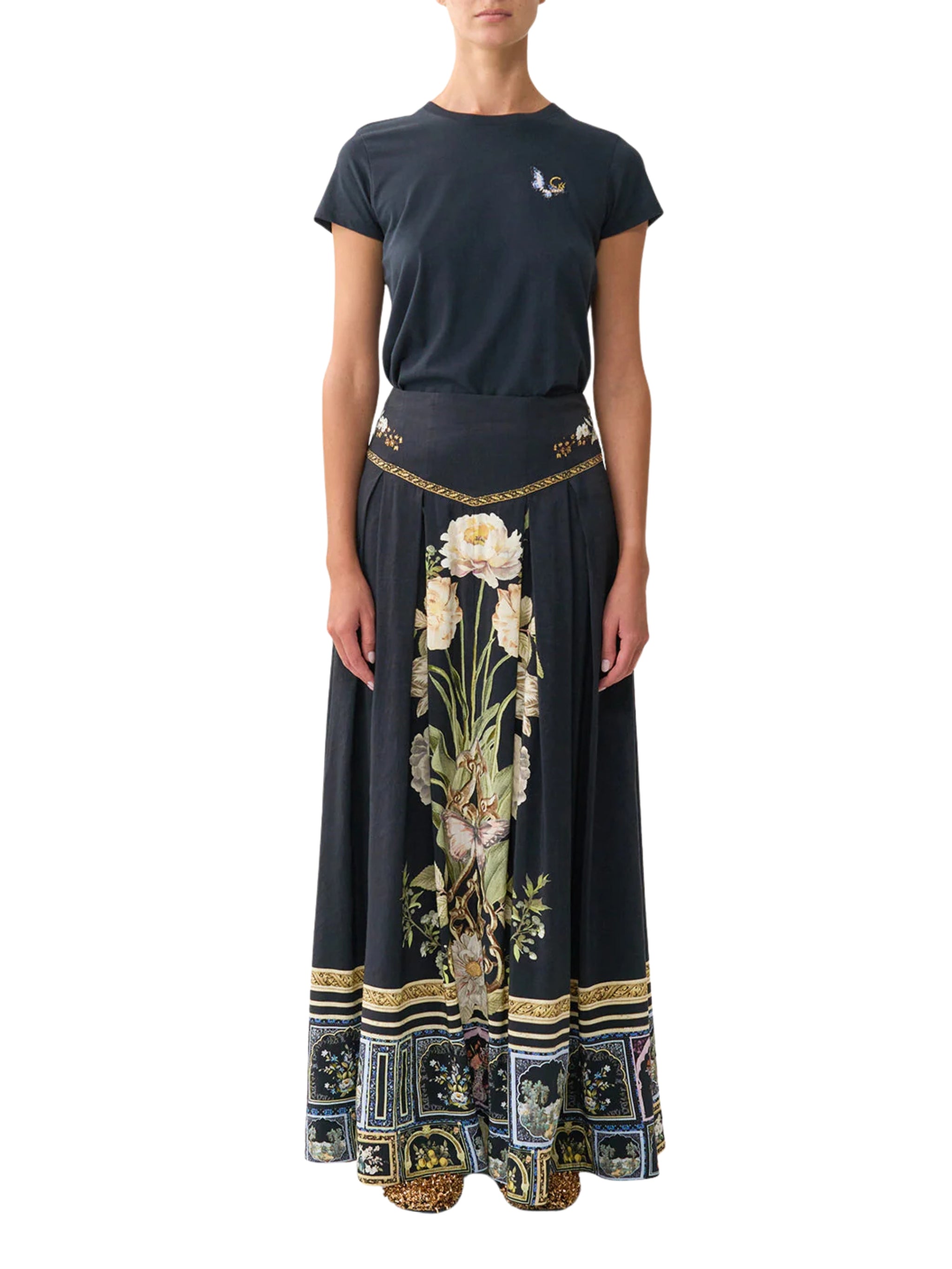 Corset waist maxi skirt
