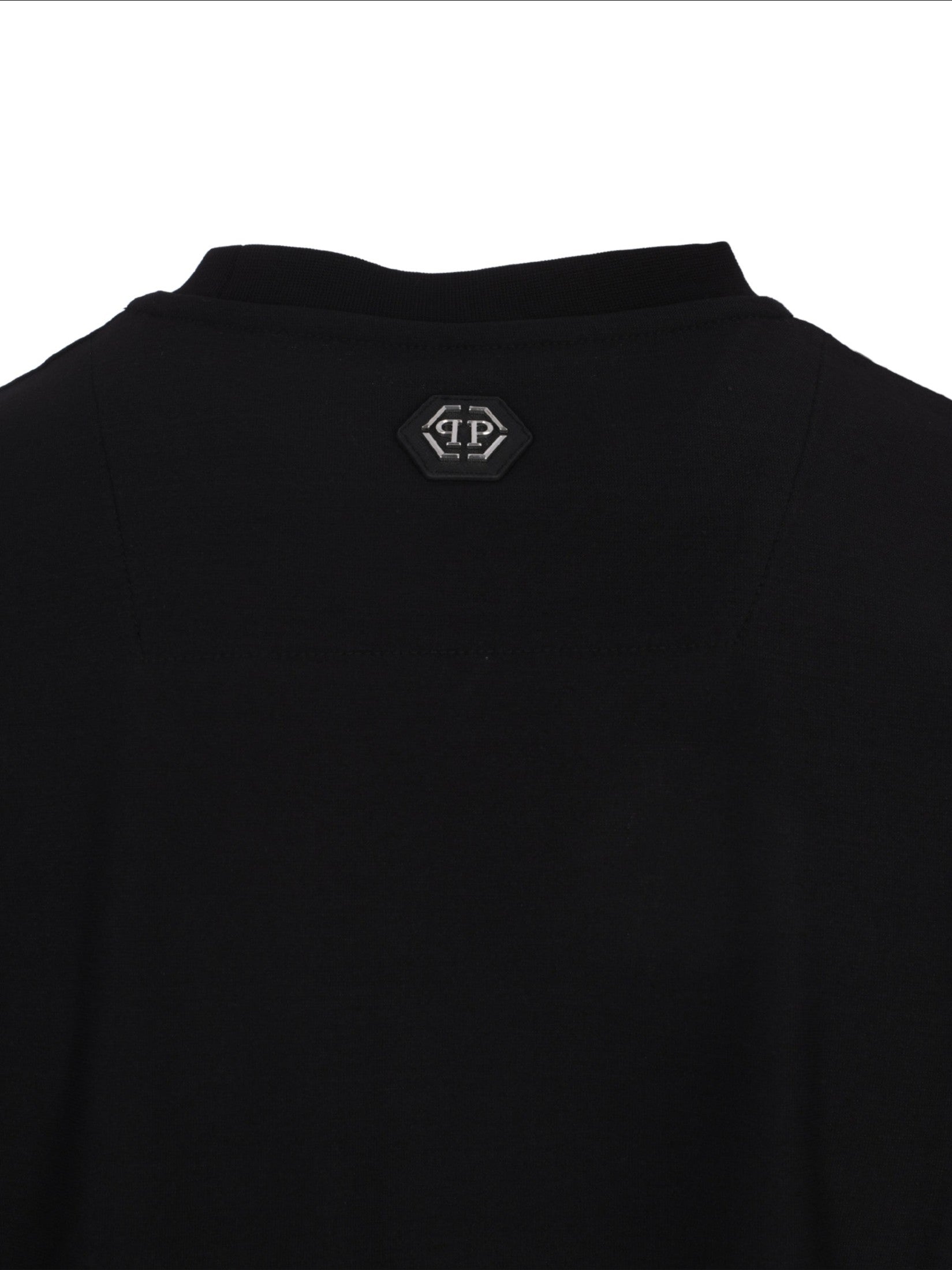 Round neck t-shirt jacquard hexagon line