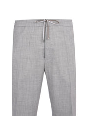 Wool silk linen drawcord pant