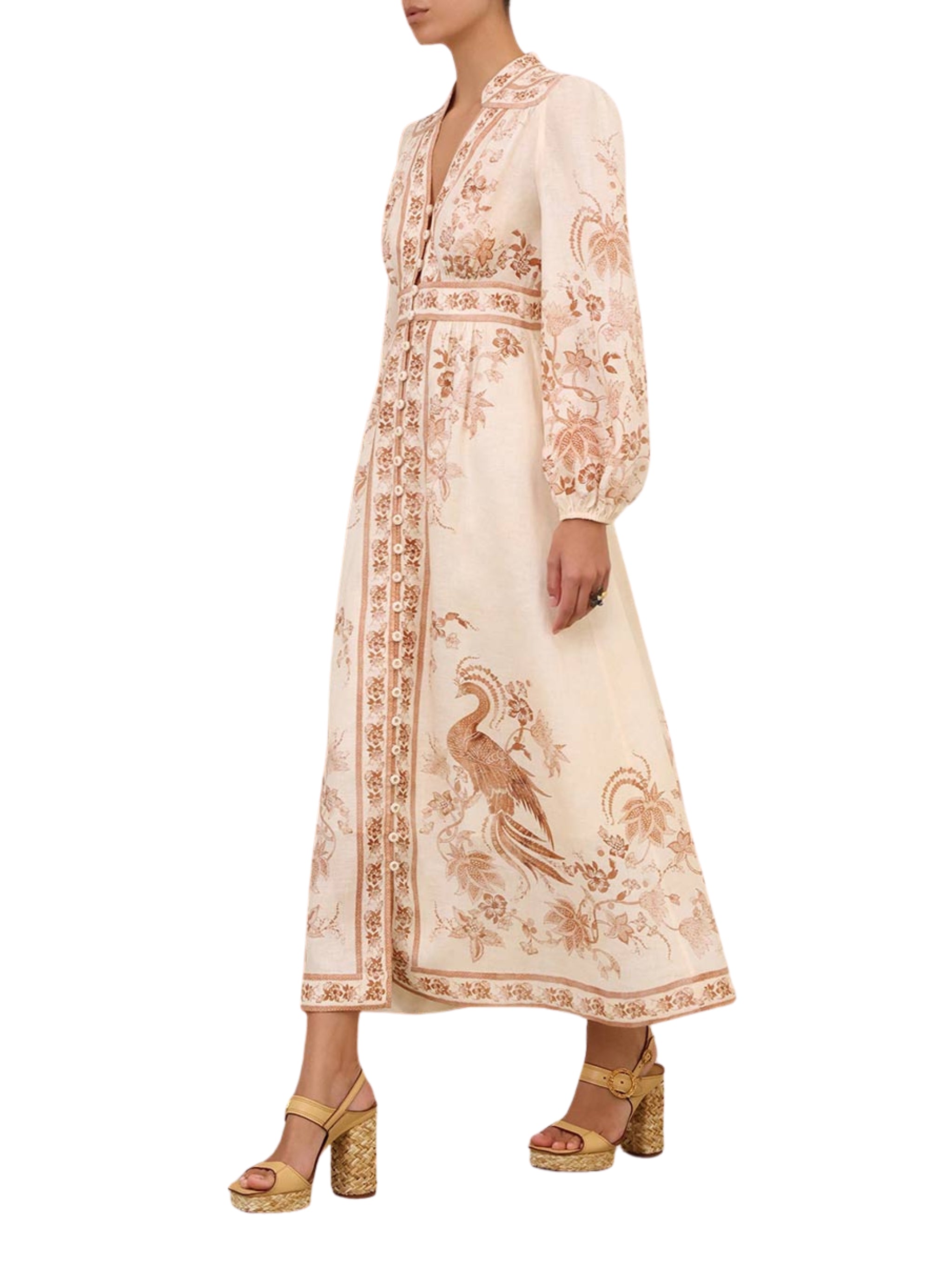 Indra plunge midi dress