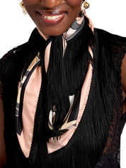 Reversible fringe foulard 90 ambrosia placee