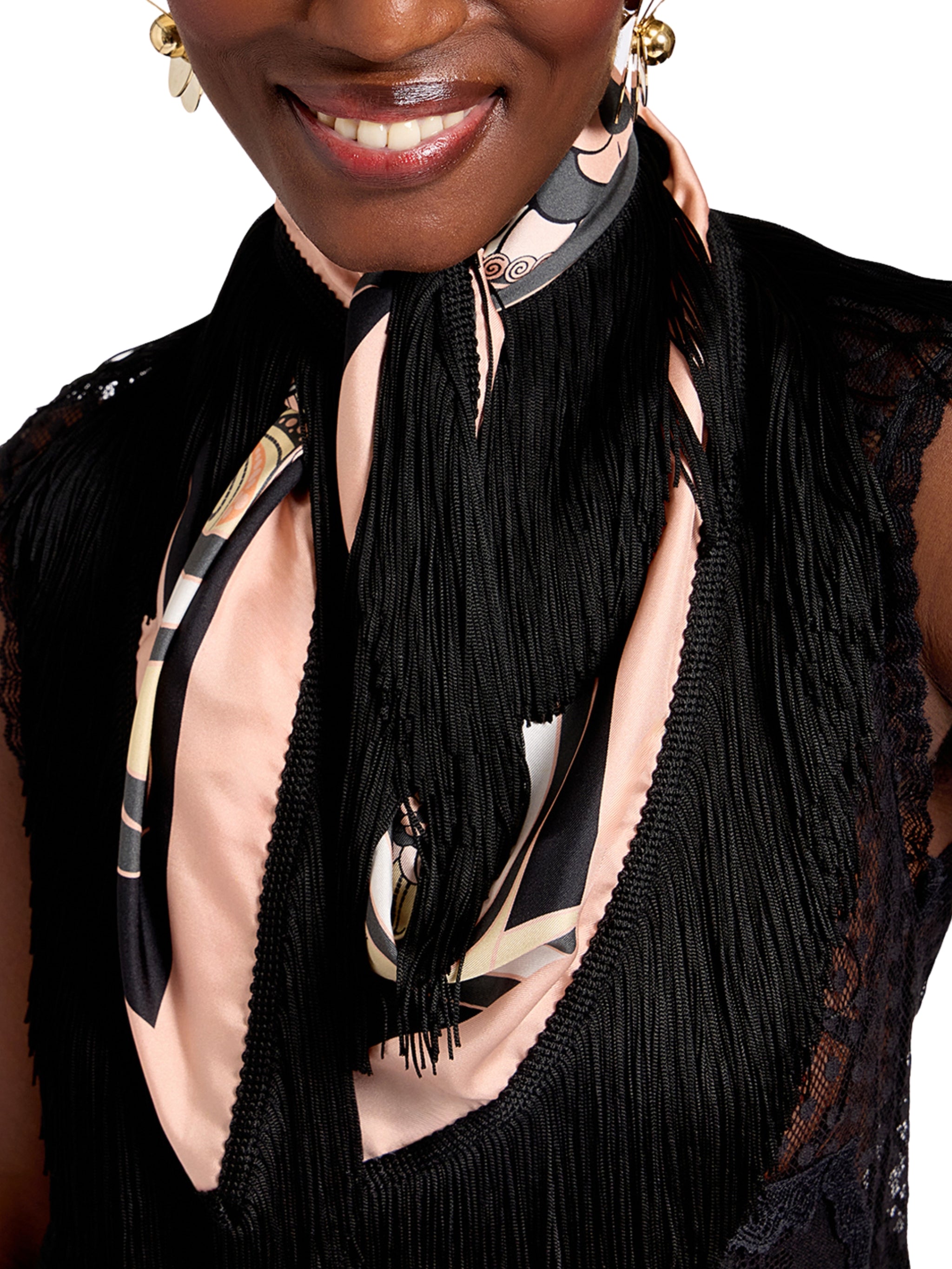 Reversible fringe foulard 90 ambrosia placee