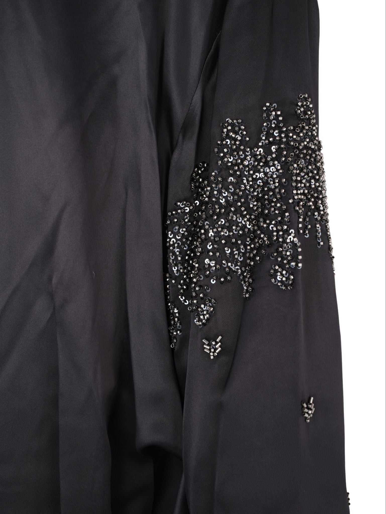 Embroidered and Feather Detailed Satin Blouse