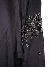 Embroidered and Feather Detailed Satin Blouse