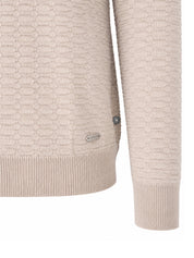 Cream Wool Zip Polo