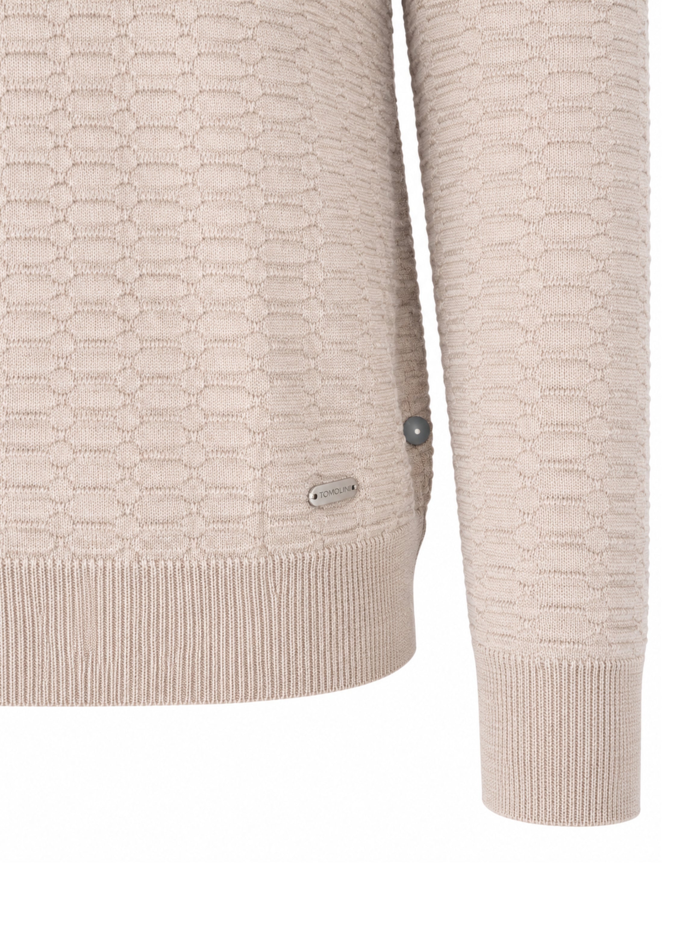 Cream Wool Zip Polo