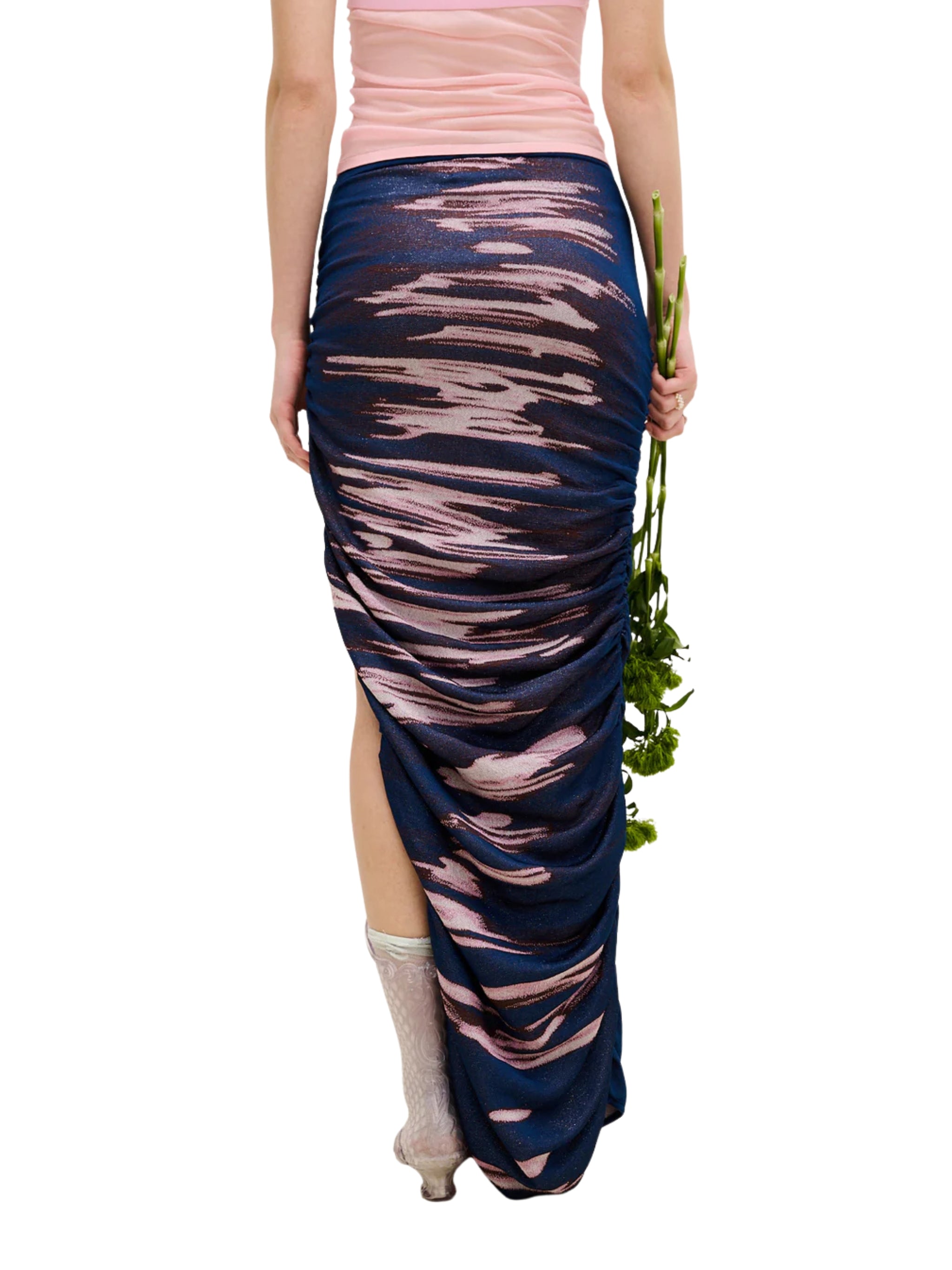 Nile lake print midi skirt