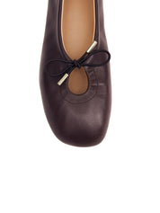 ROSALIND BROWN LEATHER BALLET FLATS