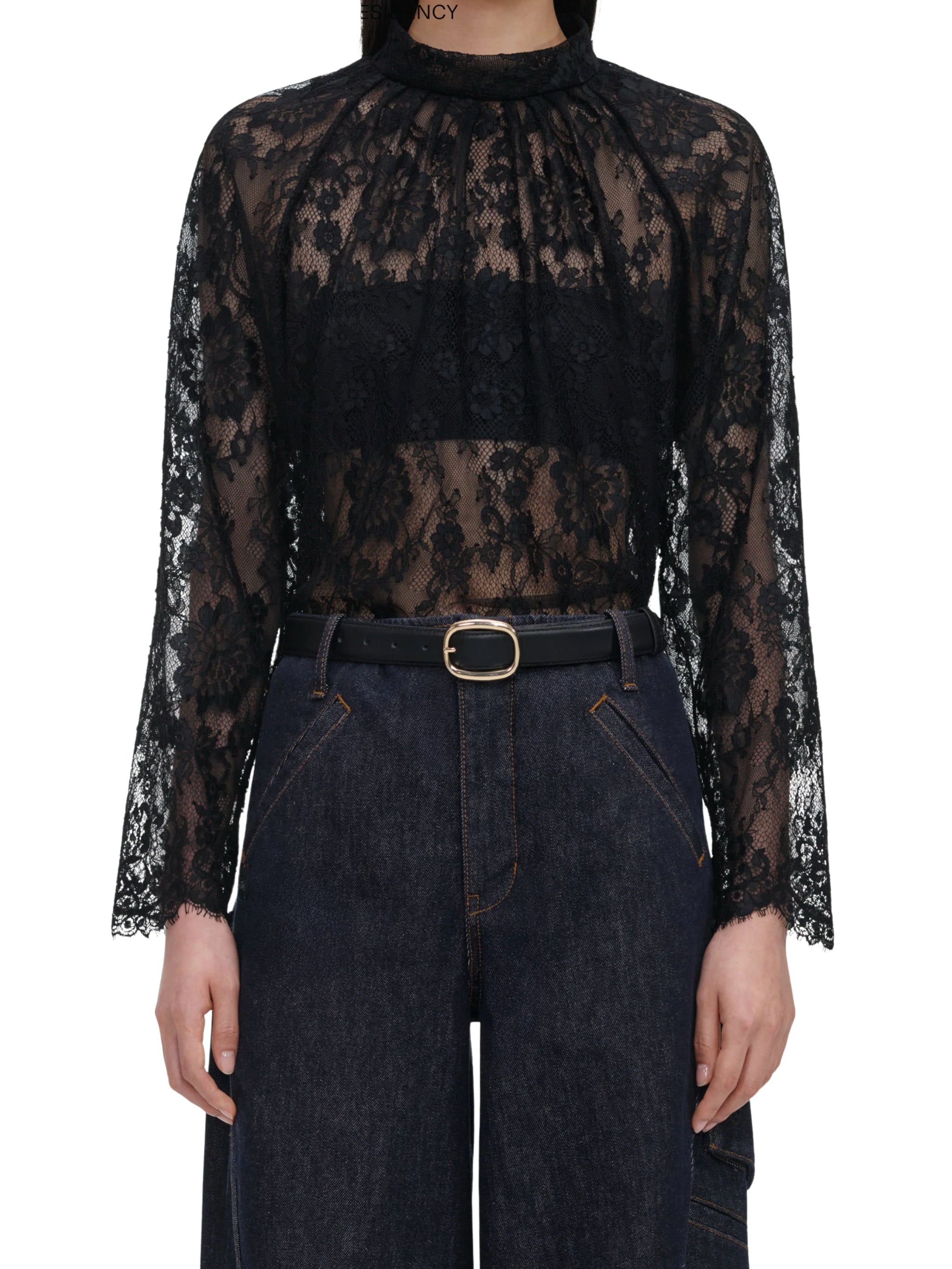 Black lace blouse