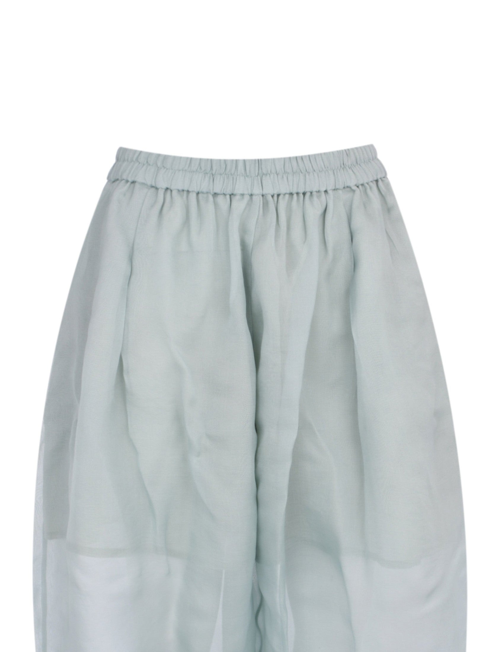 Pyra lightweight 7/8 length organza silk cocoon pant with full elastic waistband