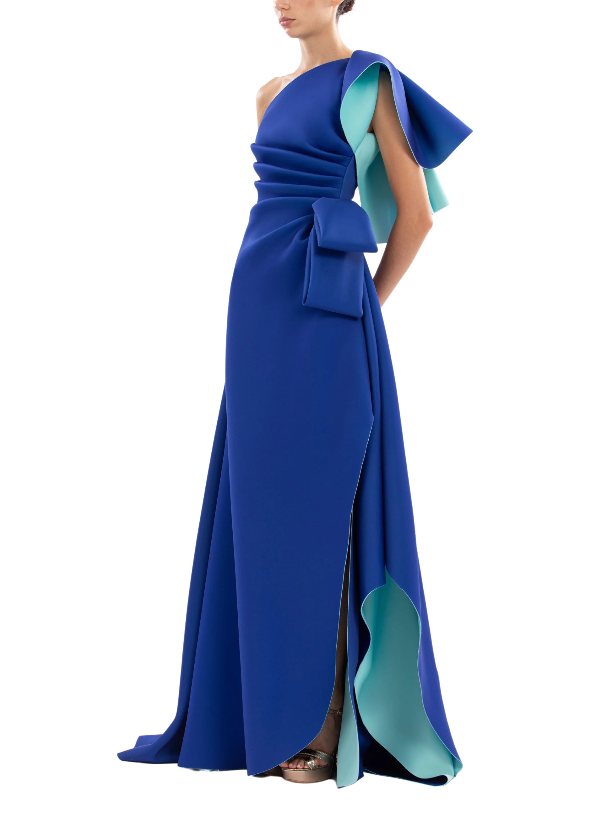 DOUBLE FACED SCUBA LONG DRESS