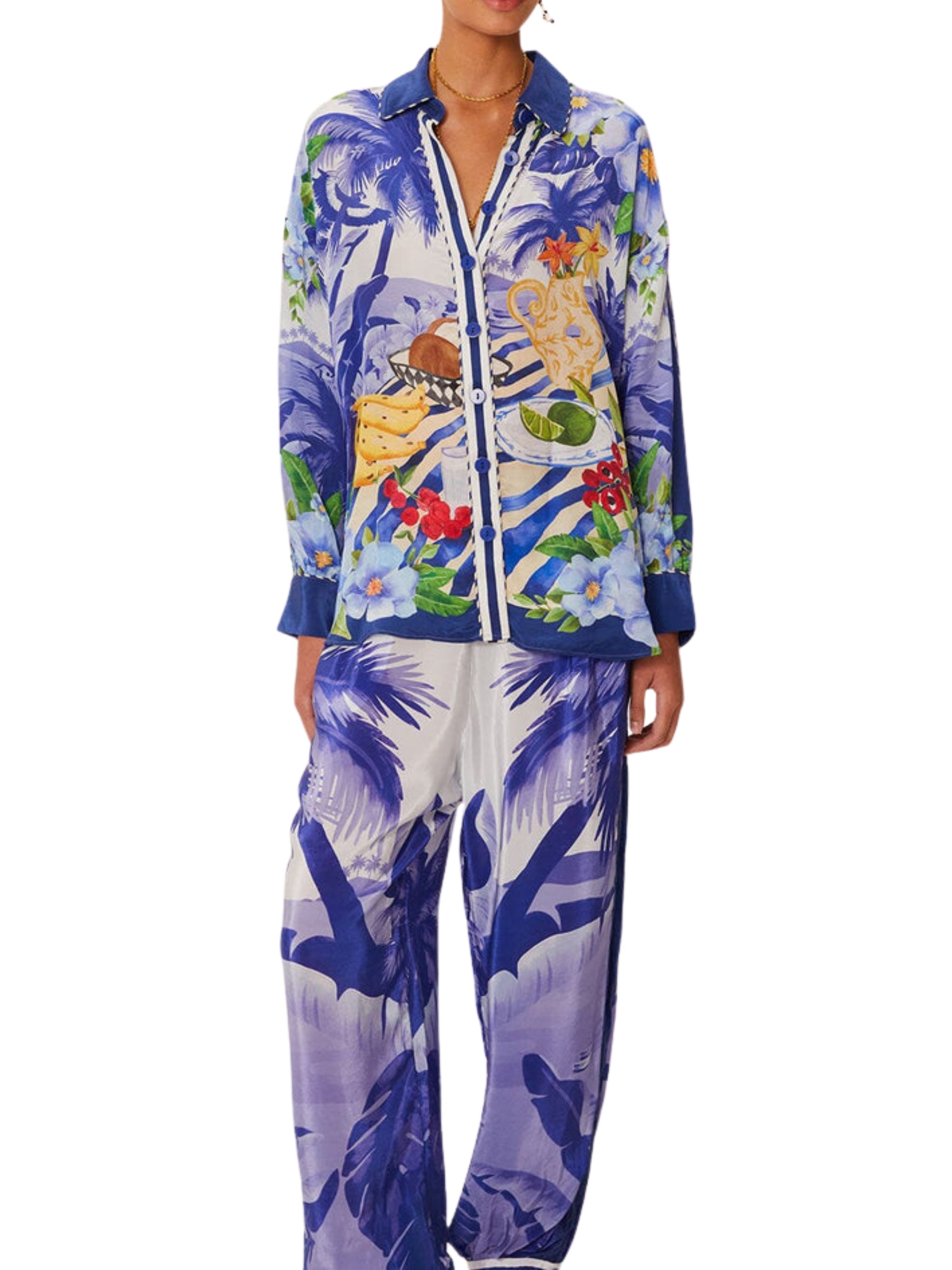 FRESH TABLE SCARF BLUE PAJAMA PANTS