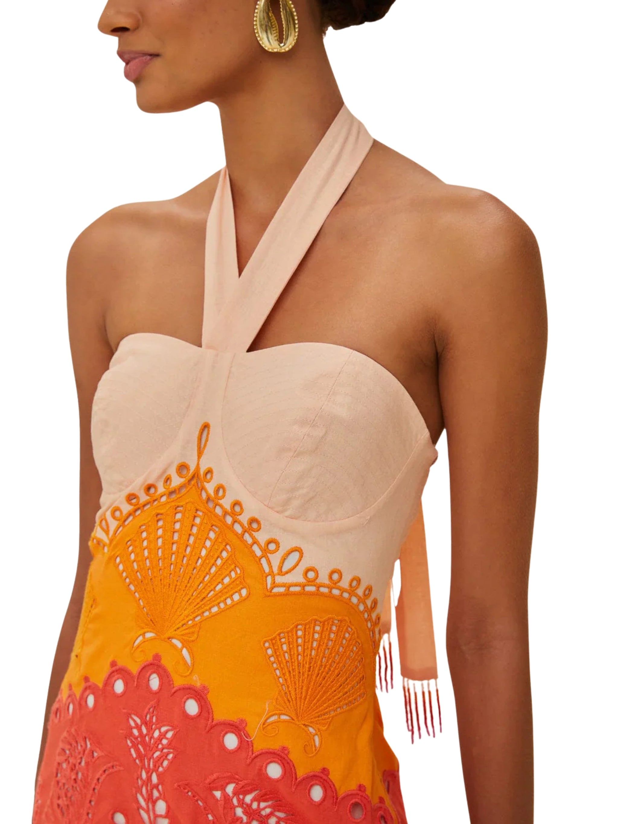 SUMMER GRADIENT RICHELIEU OMBRE MIDI DRESS