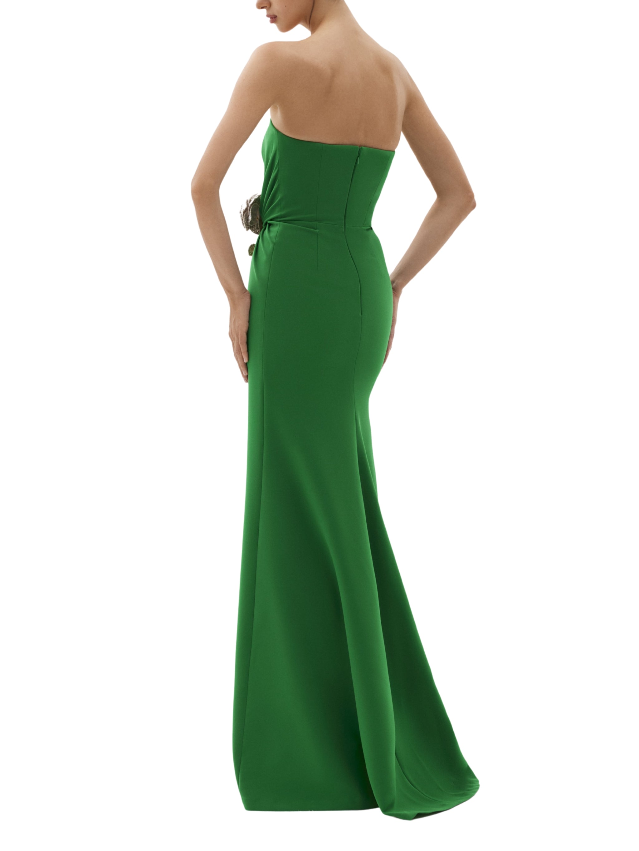 Maxi dress with cape and rose