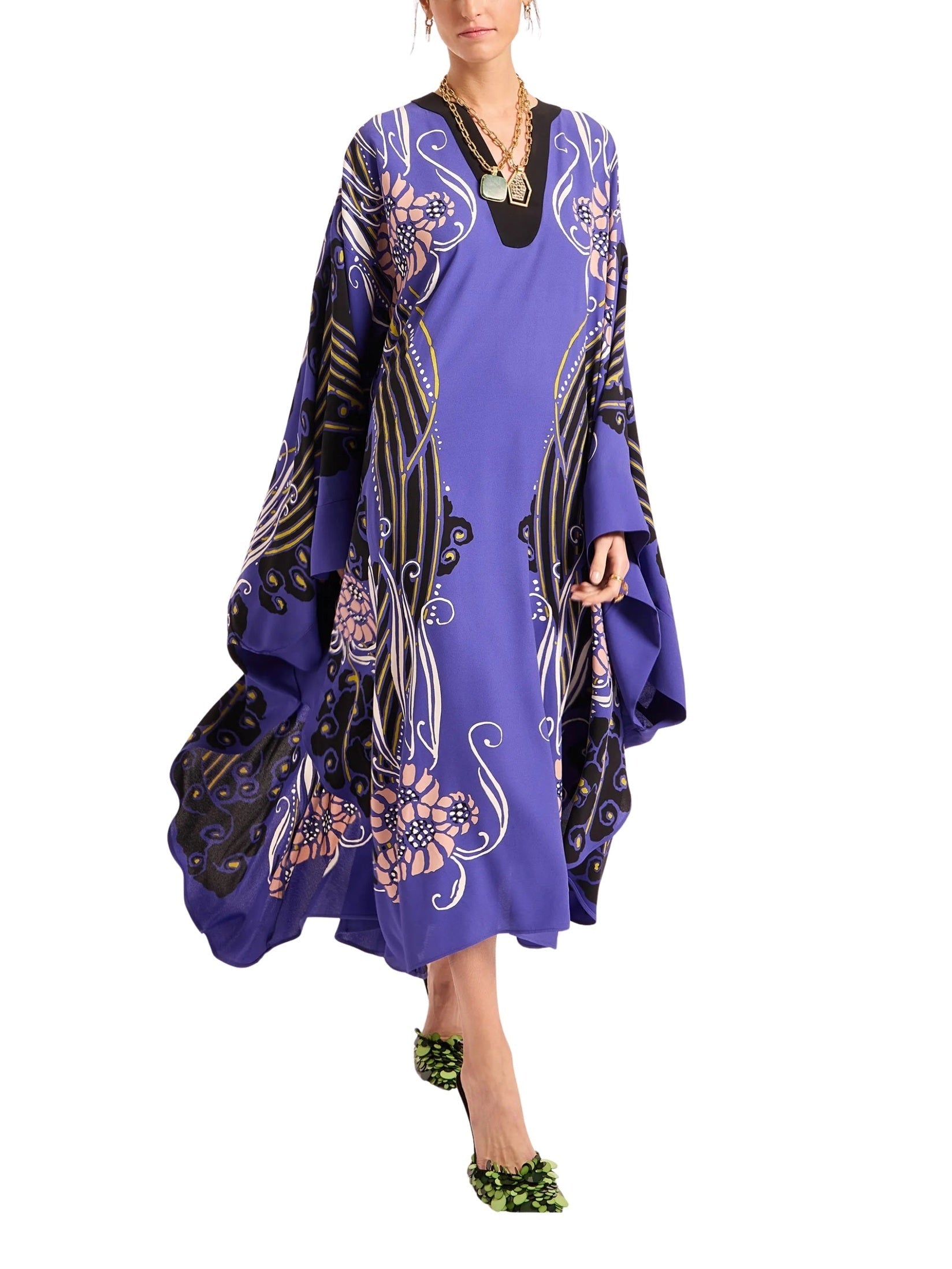 Karis kaftan atlantis placée purple in viscose