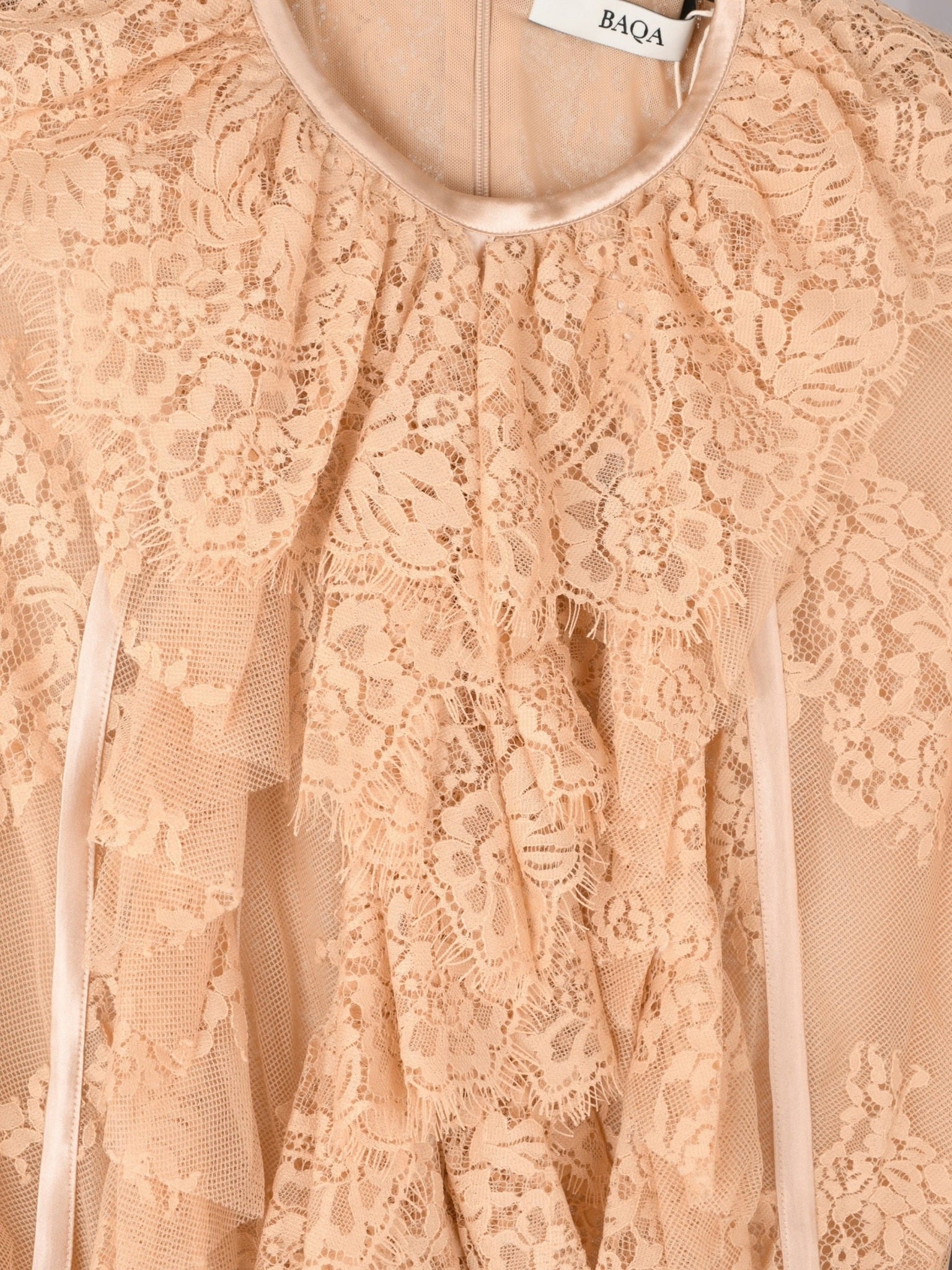 Ruffle-Detail Sheer Blouse